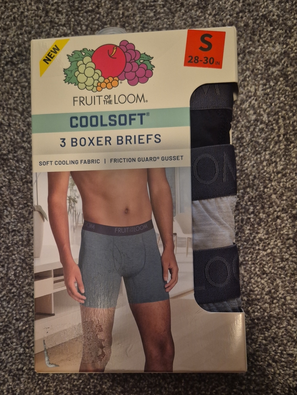 Fruit of the Loom Men's Boxer Briefs - Gray & Black - 3 Pack